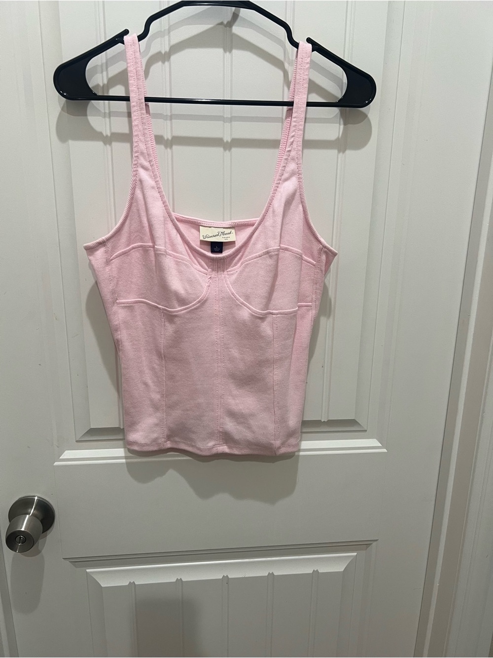 Universal Thread Light Pink Ribbed Bustier Tank